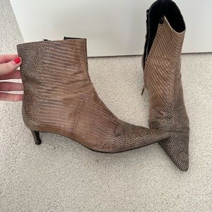 Escada Kitten Heel Snakeskin Bootie